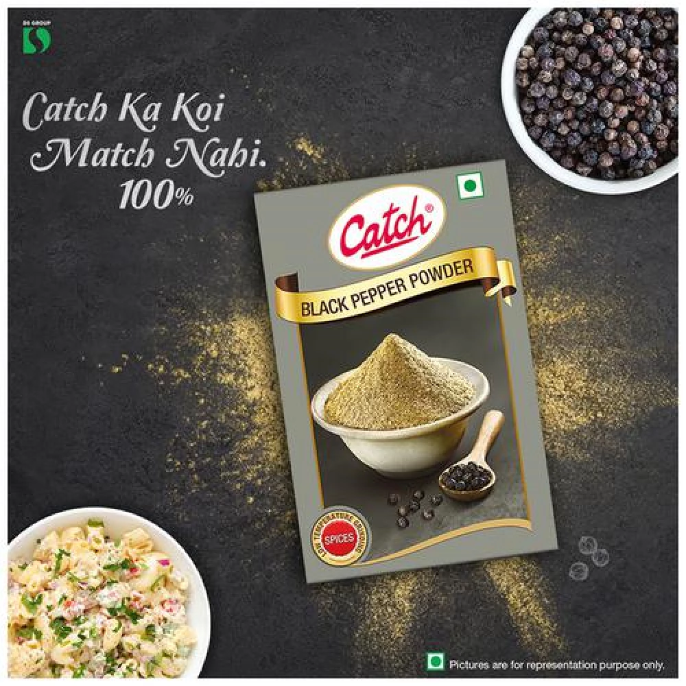 Catch Black Pepper Powder - Enhances Flavour, 100 g carton-4.webp